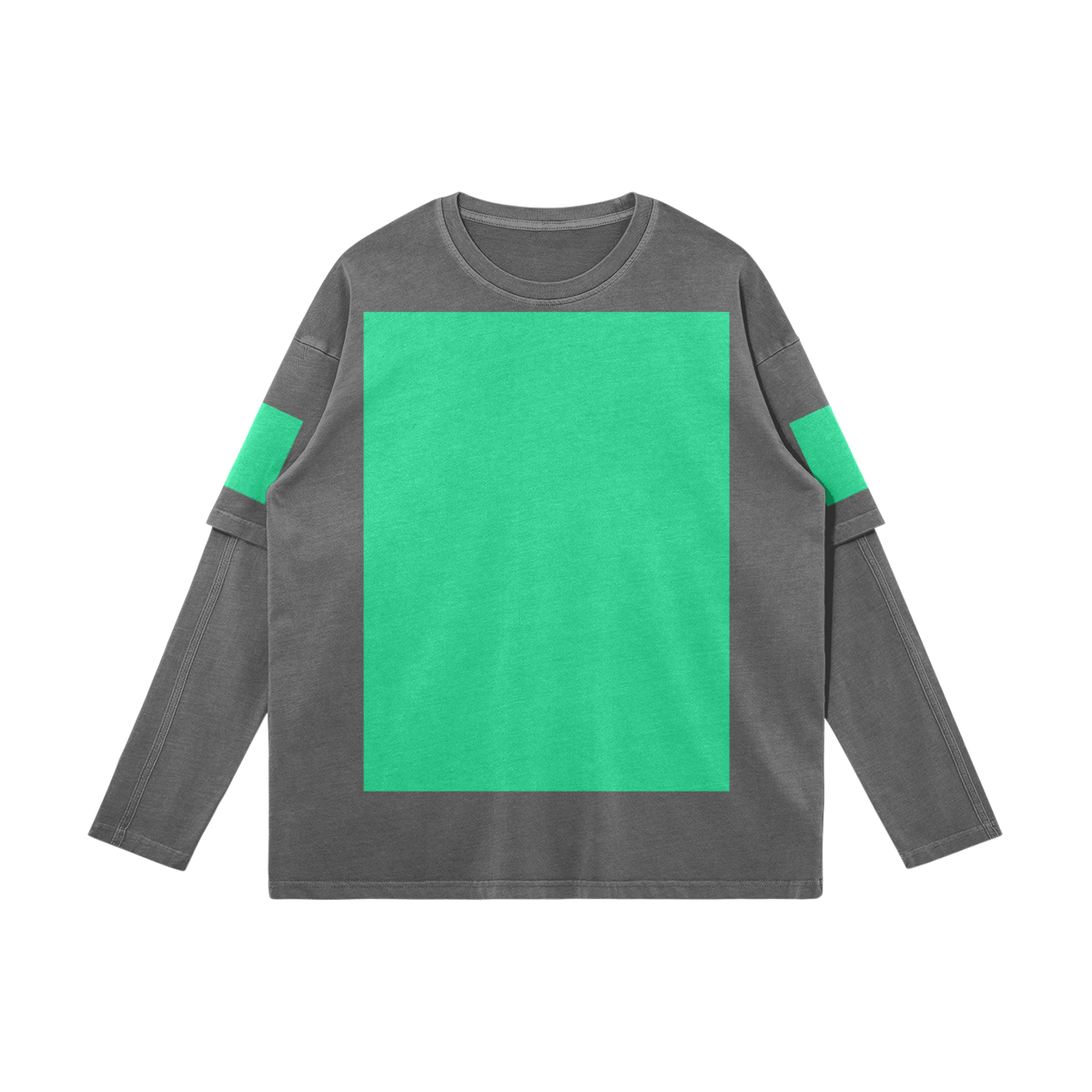 Faux-Layered Long Sleeve T-Shirt