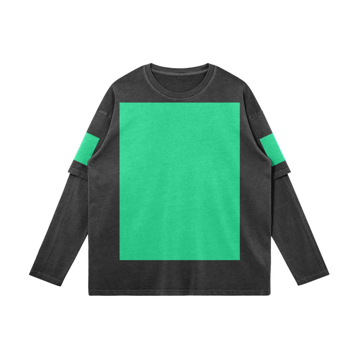 Faux-Layered Long Sleeve T-Shirt